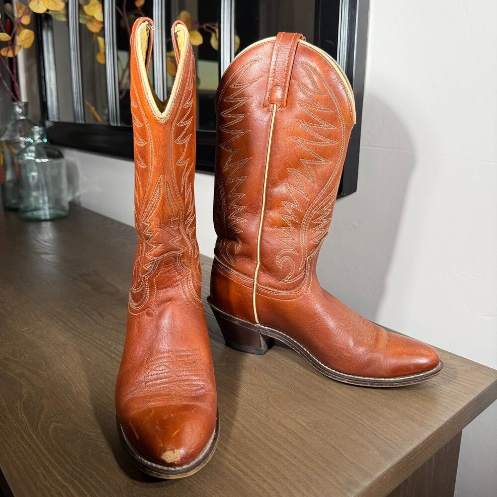 Acme Women’s Cowboy Boots Size 6 C Brown Leather Western - Vintage
